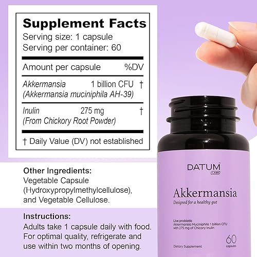 Miniatura 4 de Akkermansia Muciniphila Probiotic + Prebiotic Metabolism Supplement - 2-Mth Shelf Stable Synbiotic 1Bn CFU - 60 DR Acid-Resistant Capsules