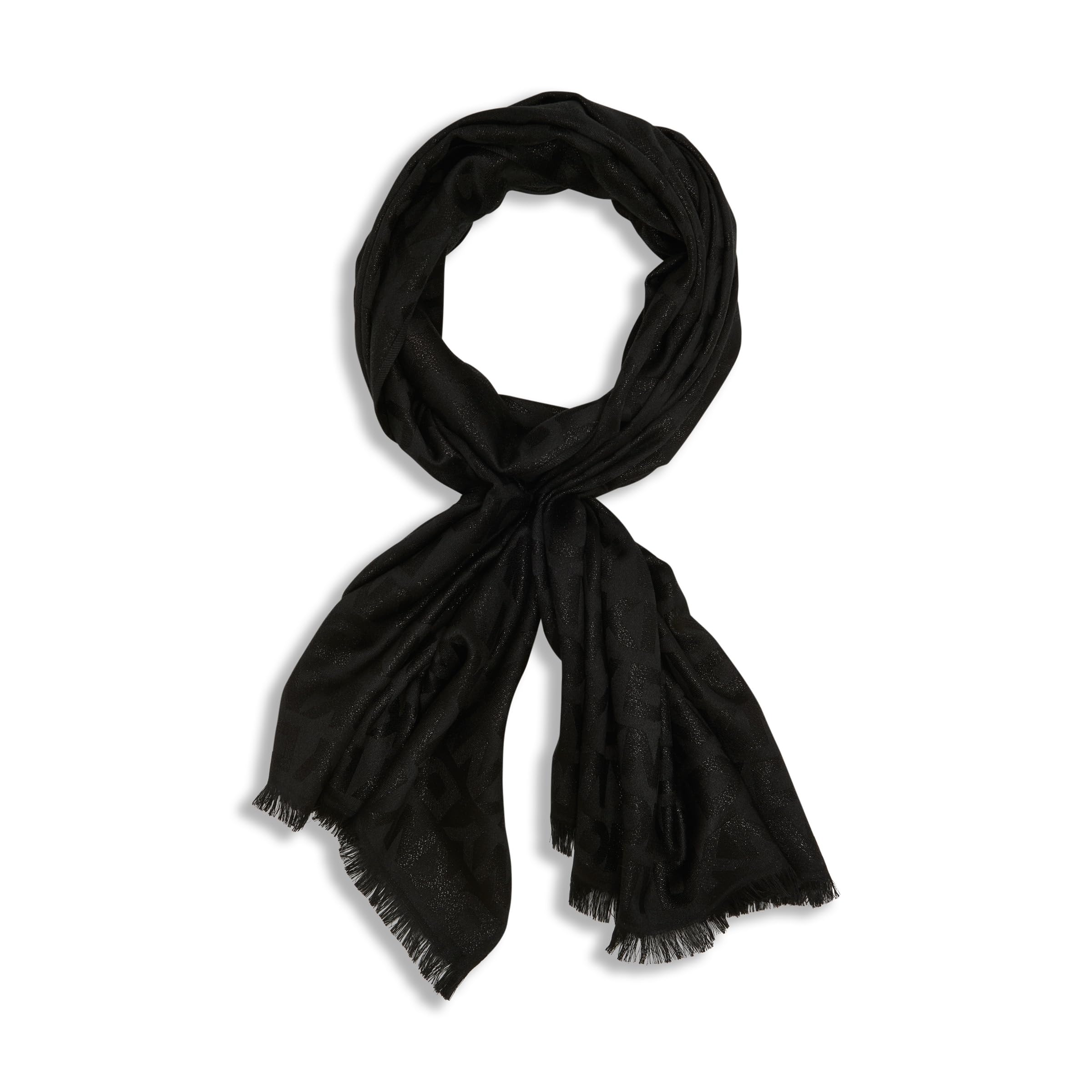 Dkny Women's Black Blanket Fluffy Plaid Scarf, One Size