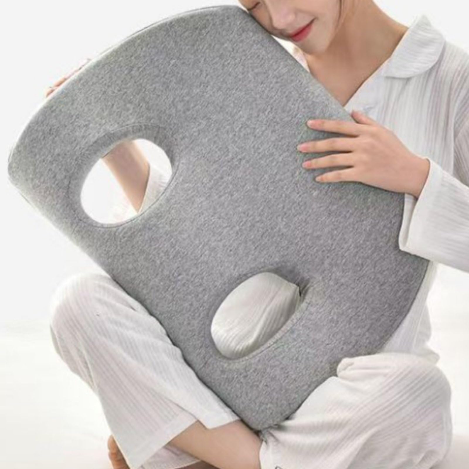 Almohada de Espuma Viscoelástica Almohada para Dormir con Auriculares Cojín Cervical Almohada con Orificio Auricular Orejera para Siesta Material de