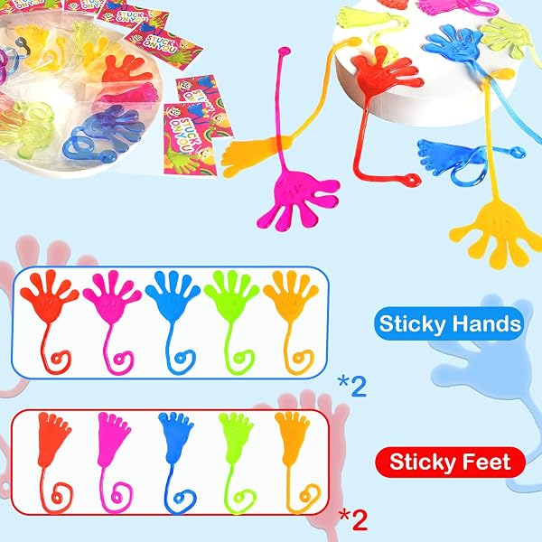 Easter Eggs Fillers for Toddlers,Large Sticky Hands Party Favors Supplies for Kids (20 PCS),Birthday Pinata Easter Basket Goodie Bag Stuffers,School Student Non Candy Treats Prize Toy for Boys Girls - 2