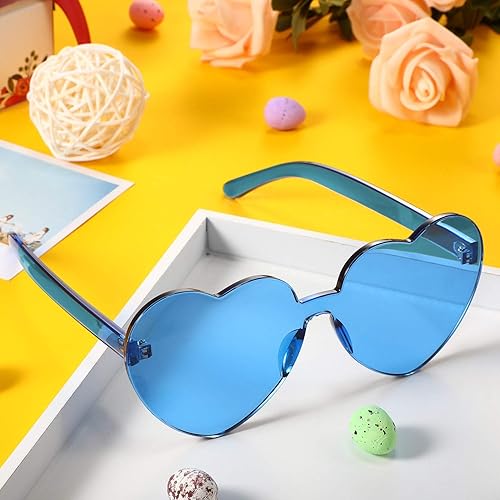 Miniatura 4 de Maxdot - Lentes de sol transparentes sin marco con forma de corazón para fiestas