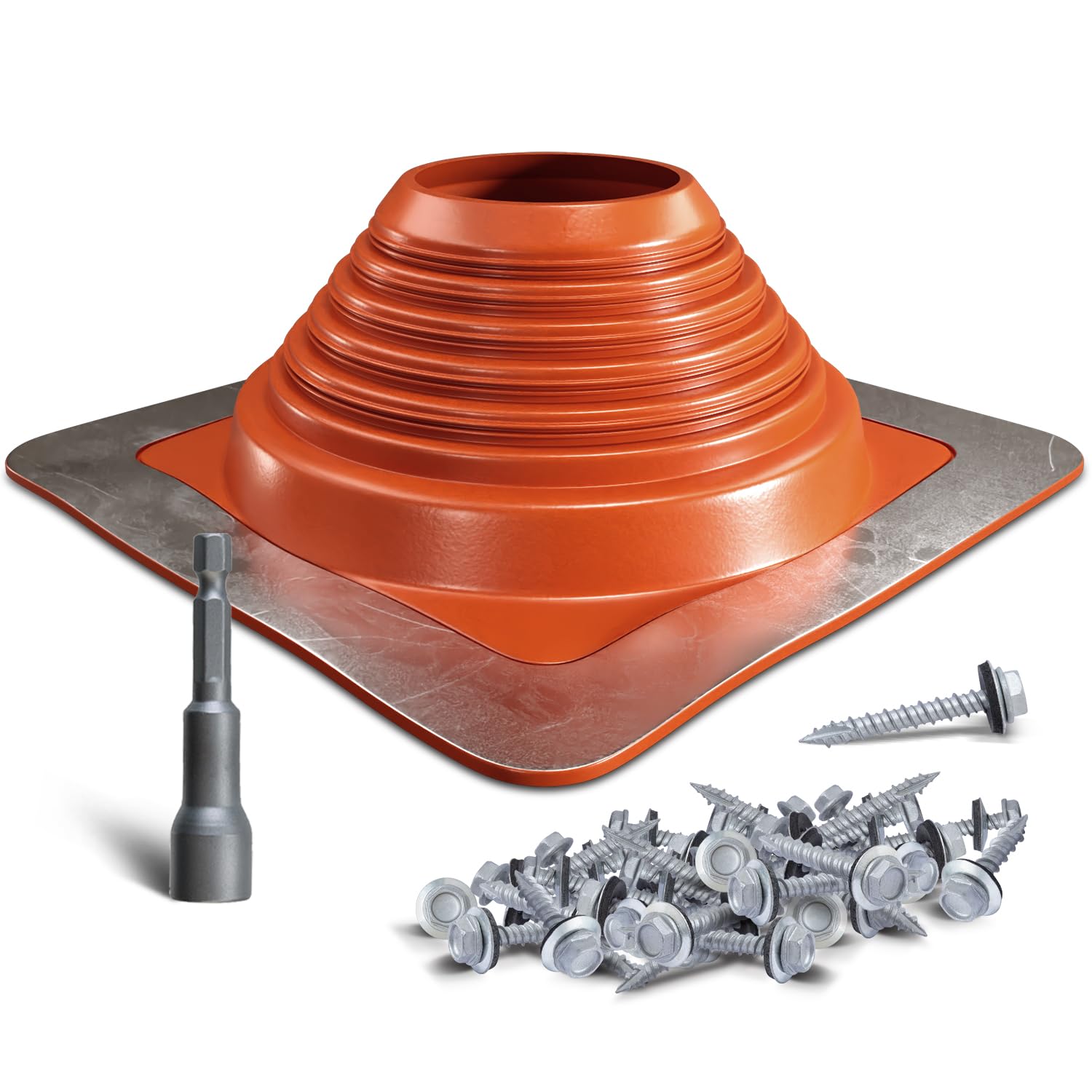 VIVIDA #7 Silicone Metal Roof Pipe Boot, High Temp Flexible Roof