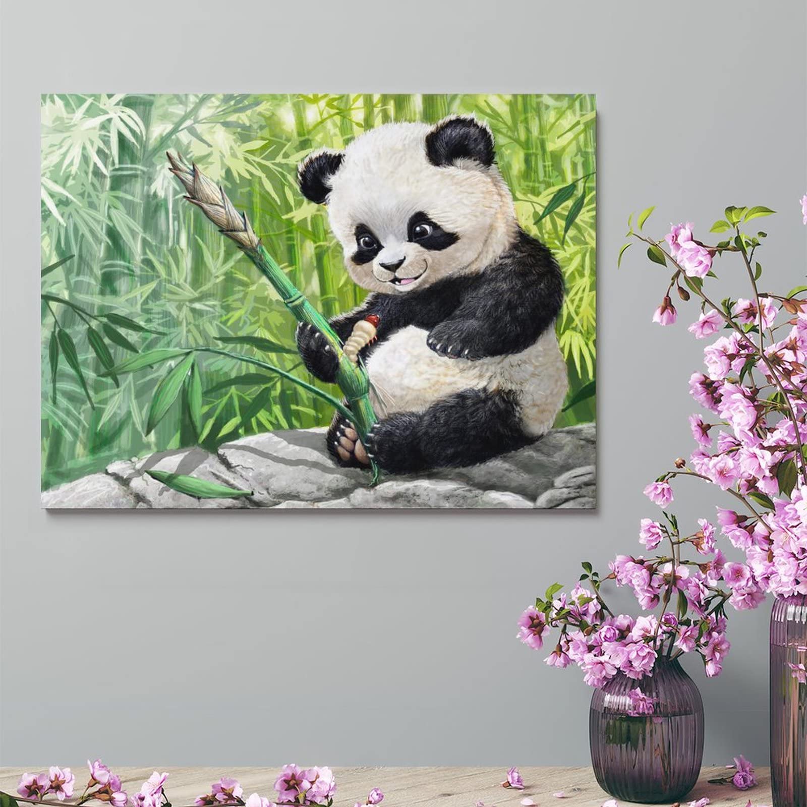 Amazon.co.jp: 絵画 竹を食べるパンダインテリア 絵画 セイコー 描き方