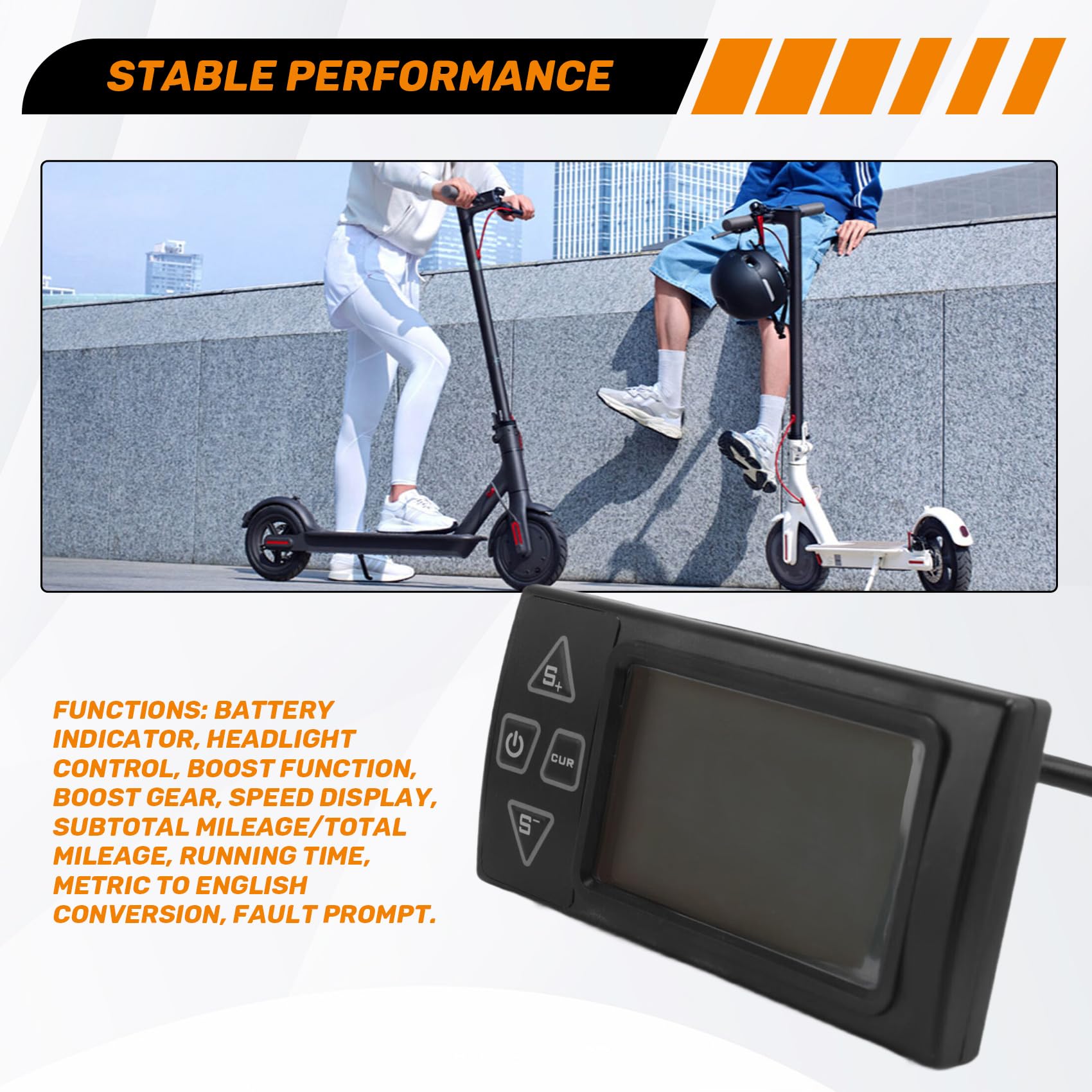 Écran LCD Ebike 24 V 36 V 48 V 60 V S861 LCD pour vélo électrique Contrôleur BLDC Panneau de contrôle (prise SM)