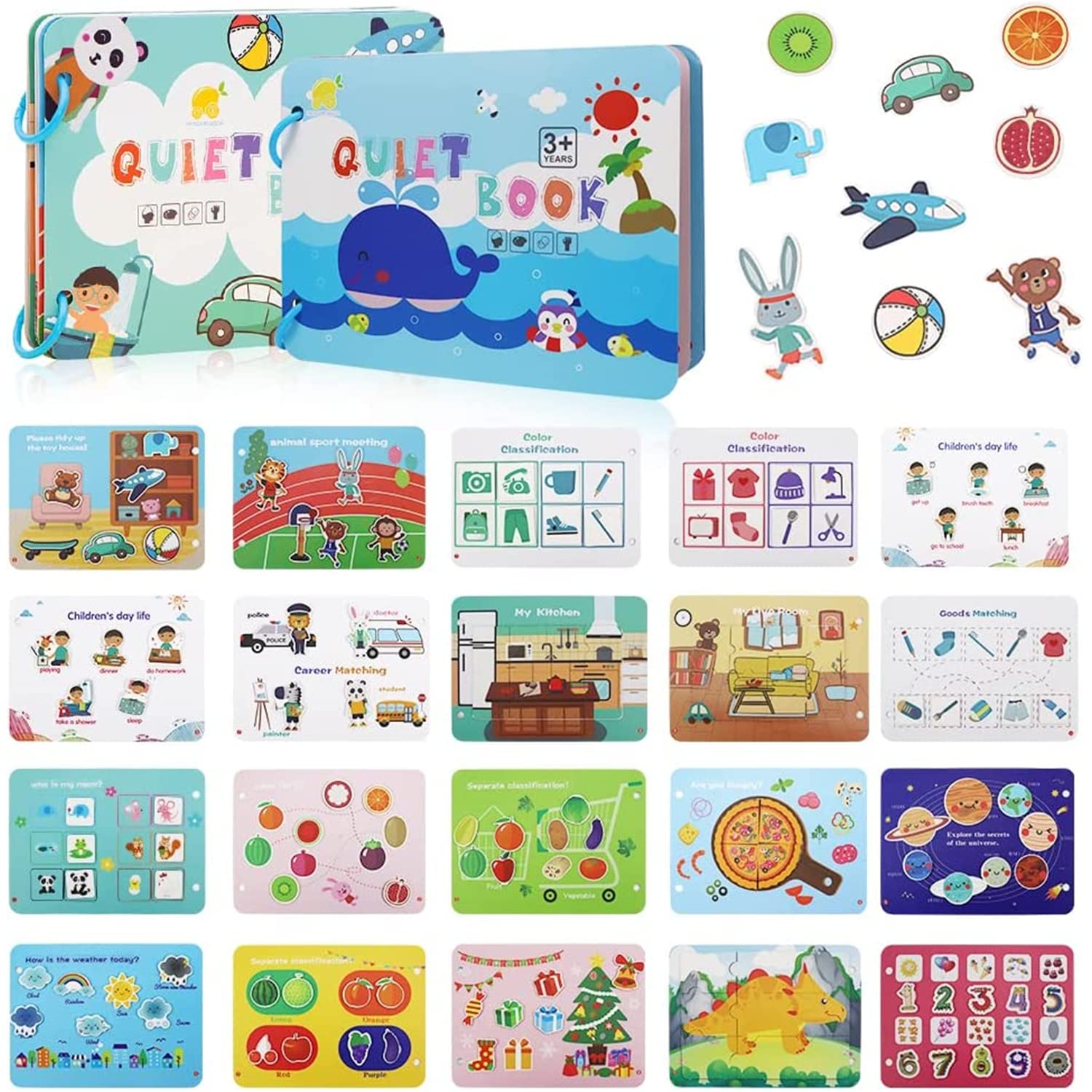 Kidology Montessori Quiet Book For Toddlers|Montessori Busy Book For Kids To Develop Learning Skills|Preschool Educational Travel Toy For Boys&Girls Sensory Book For Kids (Thinking),Multicolor (B0BR3VY86Q) Amazon Price History, Amazon Price Tracker