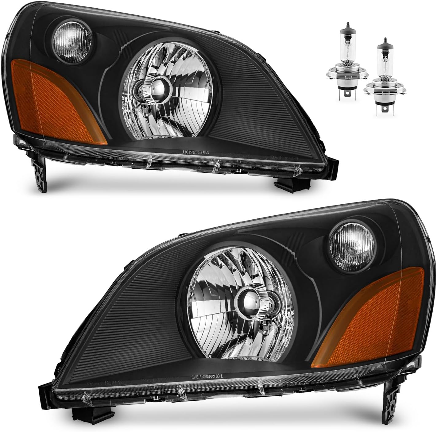 Headlights for 2003-2005 Honda Pilot EX LX, for 2004-2005 Honda Pilot EX-L Headlamp Replacement, High/Low Beam W/Bulbs, Driver&Passenger Side