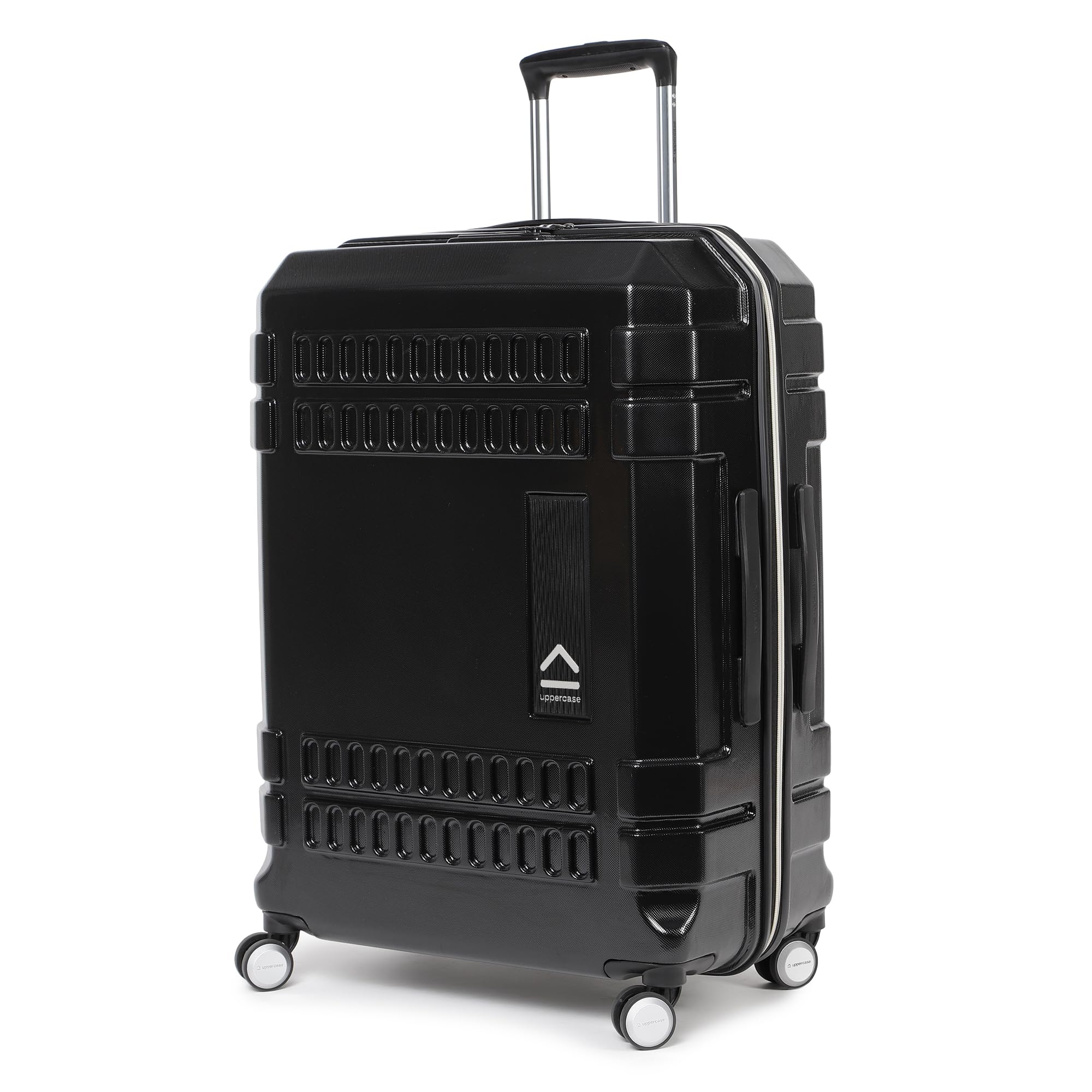 uppercase Bullet (Large) 74Cm, Check-In Trolley Bag, Hardsided Luggage Anti-Scratch 8 Wheel Luggage, Tsa Lock & Anti-Theft Zippers, 2000 Days Warranty (Black, 32 X 54 X 74 Cm, Spinner)