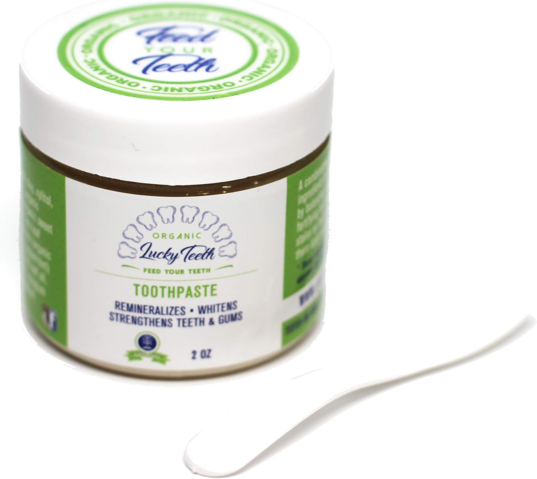 Organic Toothpaste-All Natural, Remineralizes and Fortifies Teeth and Gums. (2 oz)