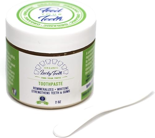 Pasta dental orgánica Lucky Tooth-All Natural, reineraliza y fortalece los dientes y las encías. (2 oz)