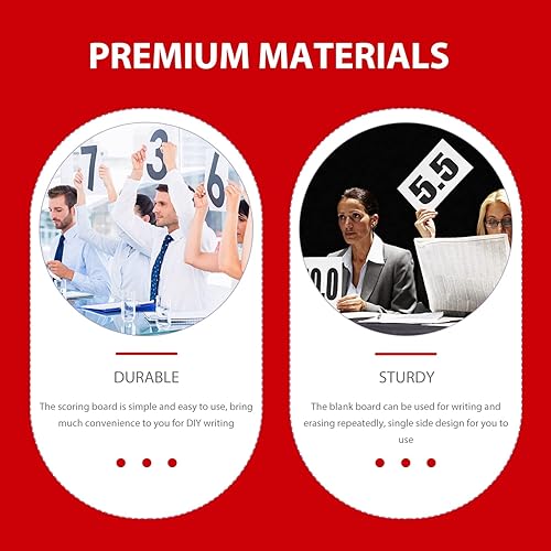 Miniatura 7 de 6 paletas de subasta de borrado en seco de una sola cara, pizarras blancas de mano para puntuación de votación, oficina, enseñanza, círculo rojo,