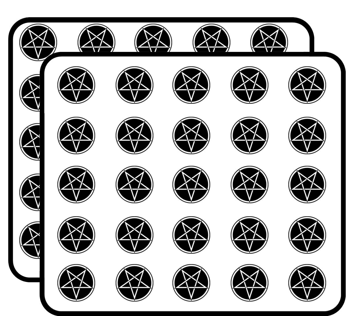 Pentagram Circle Sticker for Scrapbooking Waterproof Vinyl Stickers for Water Bottle, Laptop & Phone Case 50 Pack