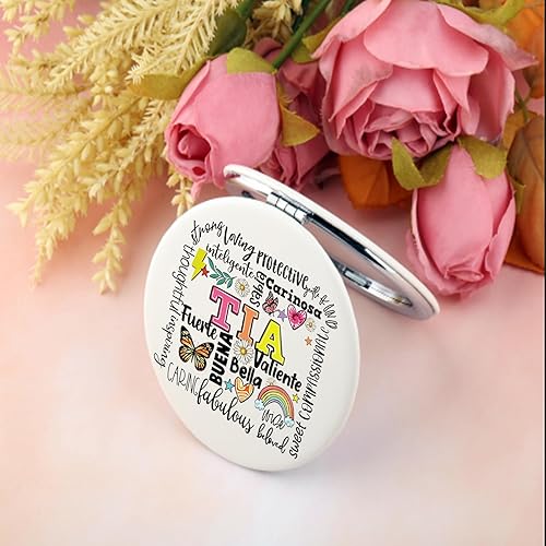 Miniatura 6 de BEKECH Tia Gifts - Espejo compacto para tía española, regalo para La Mejor Tia Del Mundo, espejo de maquillaje para tía latina, regalo de sobrina