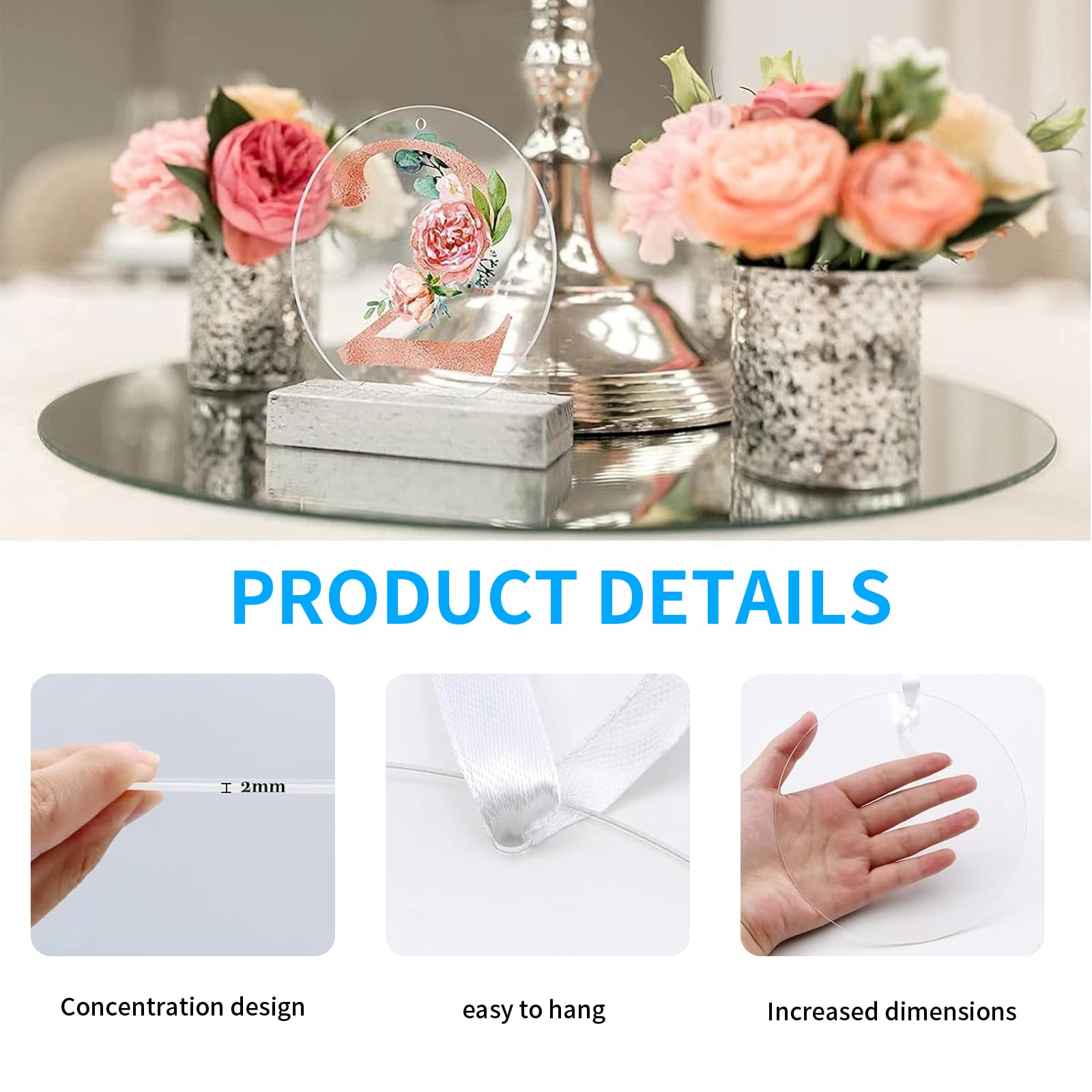 12 dischi acrilici trasparenti, 15 cm, rotondi, lastre acriliche trasparenti, adatte per la produzione di ciondoli decorativi e presentazione di prodotti