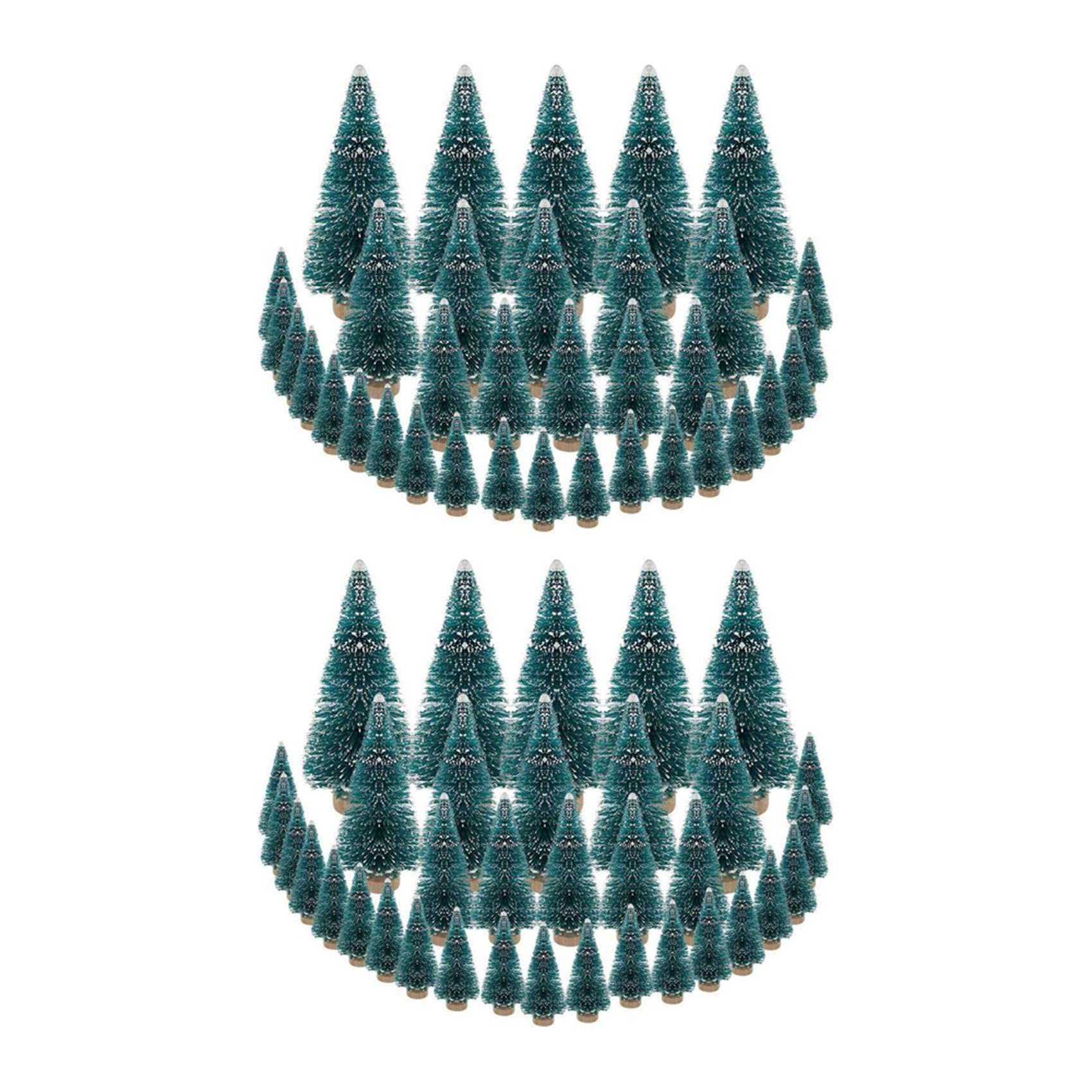 Hndhbfgrt 70 PCS Miniature Christmas Tree Artificial Snow Frost Trees Pine Trees for Christmas DIY Craft Party Decoration (4 Size)