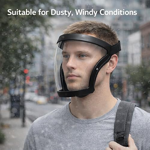 Miniatura 6 de Máscara de protección facial antivaho de alta definición para adultos (color negro mejorado).