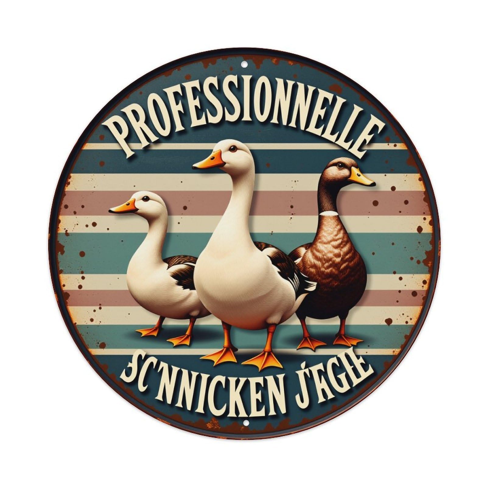 Professional Duck Hunting Sign Round Tin Sign Vintage Style Metal Sign Home Bar Garden Wall Plaque Decor Metal Poster 8x8 Inch