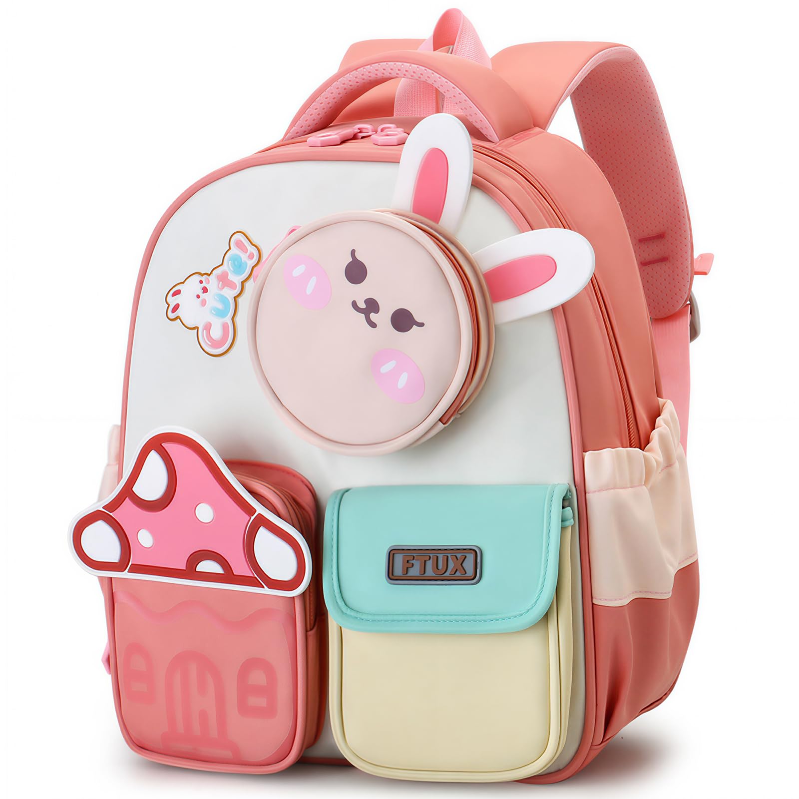 PROTAURI Daycare Backpack for Kids with Chest Strap, Reflective Waterproof Children's Backpack, A4, Waterproof Kita Backpack, 10.6L, for 3-7 Years, pink, Casual | correa pectoral reflectante impermeable ligero transpirable ergonómico DIN A4 Diseño Animal 3D