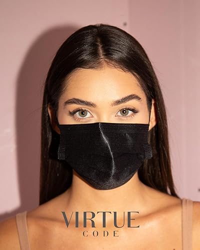 Miniatura 4 de VIRTUE CODE Máscaras faciales de apoyo, mascarillas suaves y cómodas de 3 capas, mascarillas desechables coloridas, paquete de 50 máscaras faciales