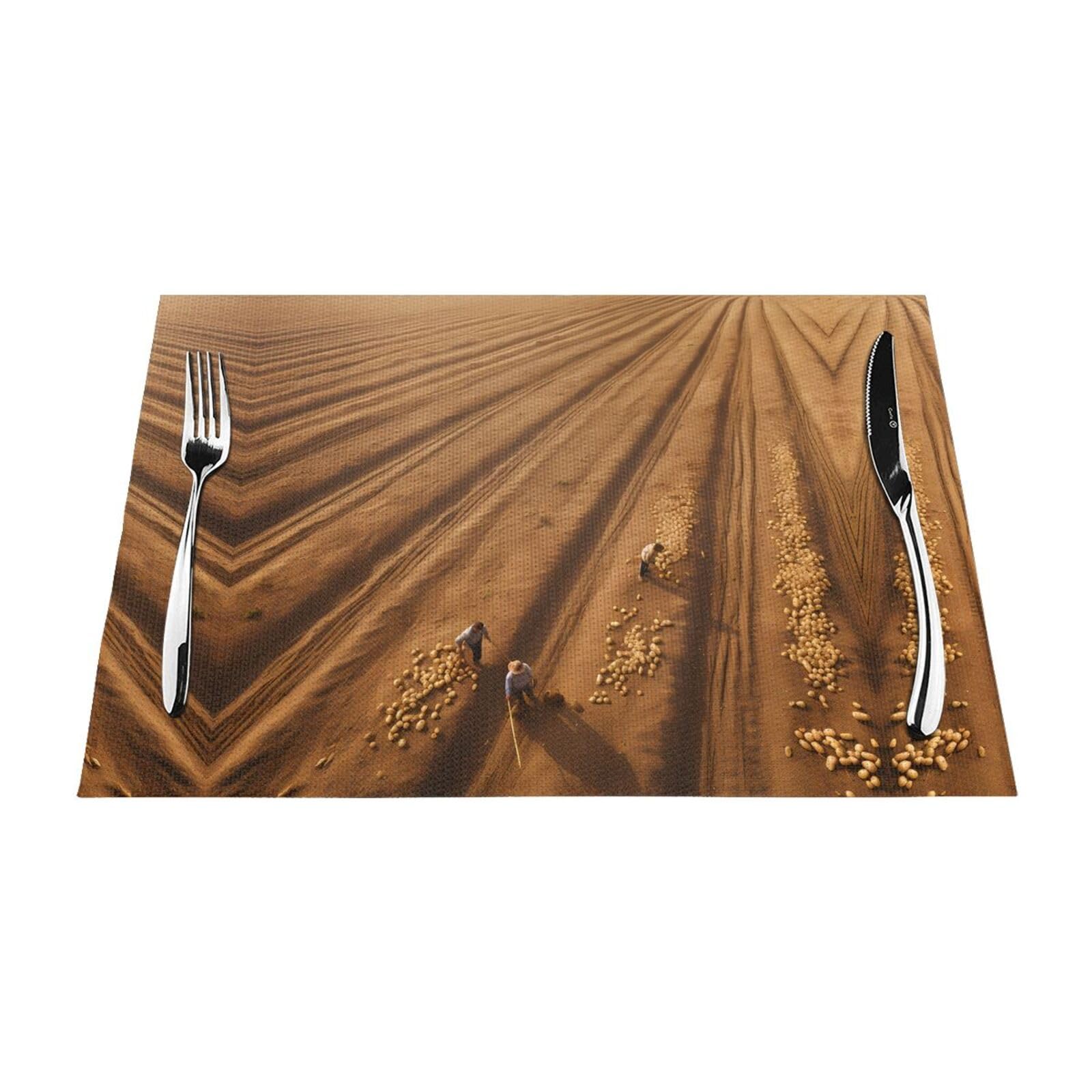 Sets de table tissés haut de gamme imprimés pour une décoration de cuisine chic