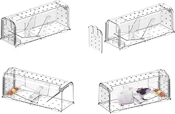 2 Pack Humane Mouse Traps for Indoor and Outdoor- Live Catch and Release, Reusable, Environment Friendly and Highly Sensitive Rodent Catcher, No Touch Release Mice Traps