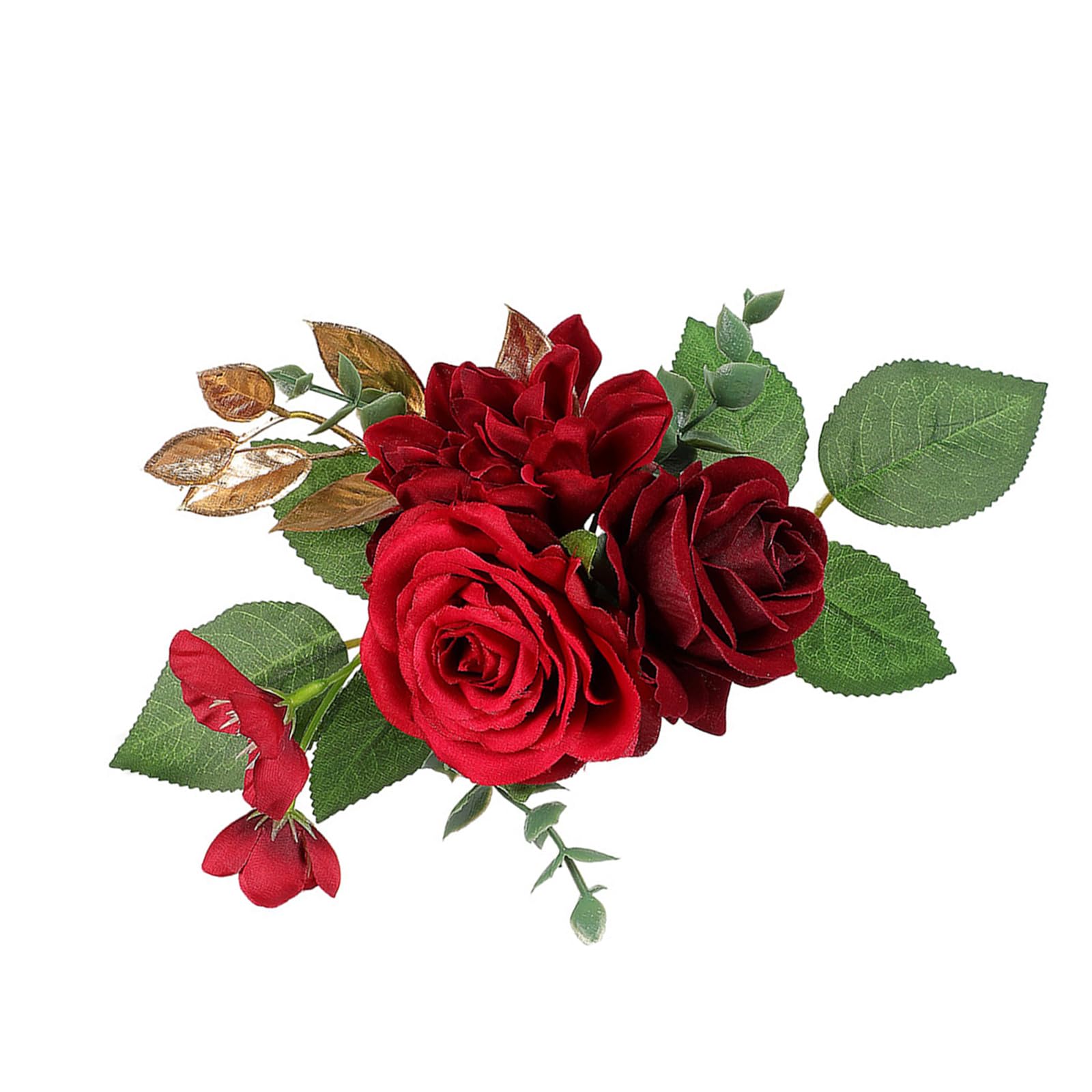 Silk Rose Flower Cake Toppers Wedding Decoration Artificial for Romance Occasion Floral Arrangement Artificial Silk Rose for Wedding Cake Toppers Floral Arrangement Anniversary Bouquet Crafting
