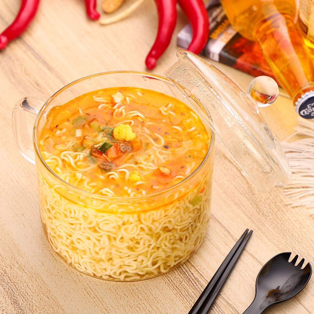 Klarer Glastopf zum Kochen mit Deckel Hitzebeständig und Kältebeständig Große Glas Schüssel für Küche und Outdoor zum Zubereiten von Milch und Gemüse