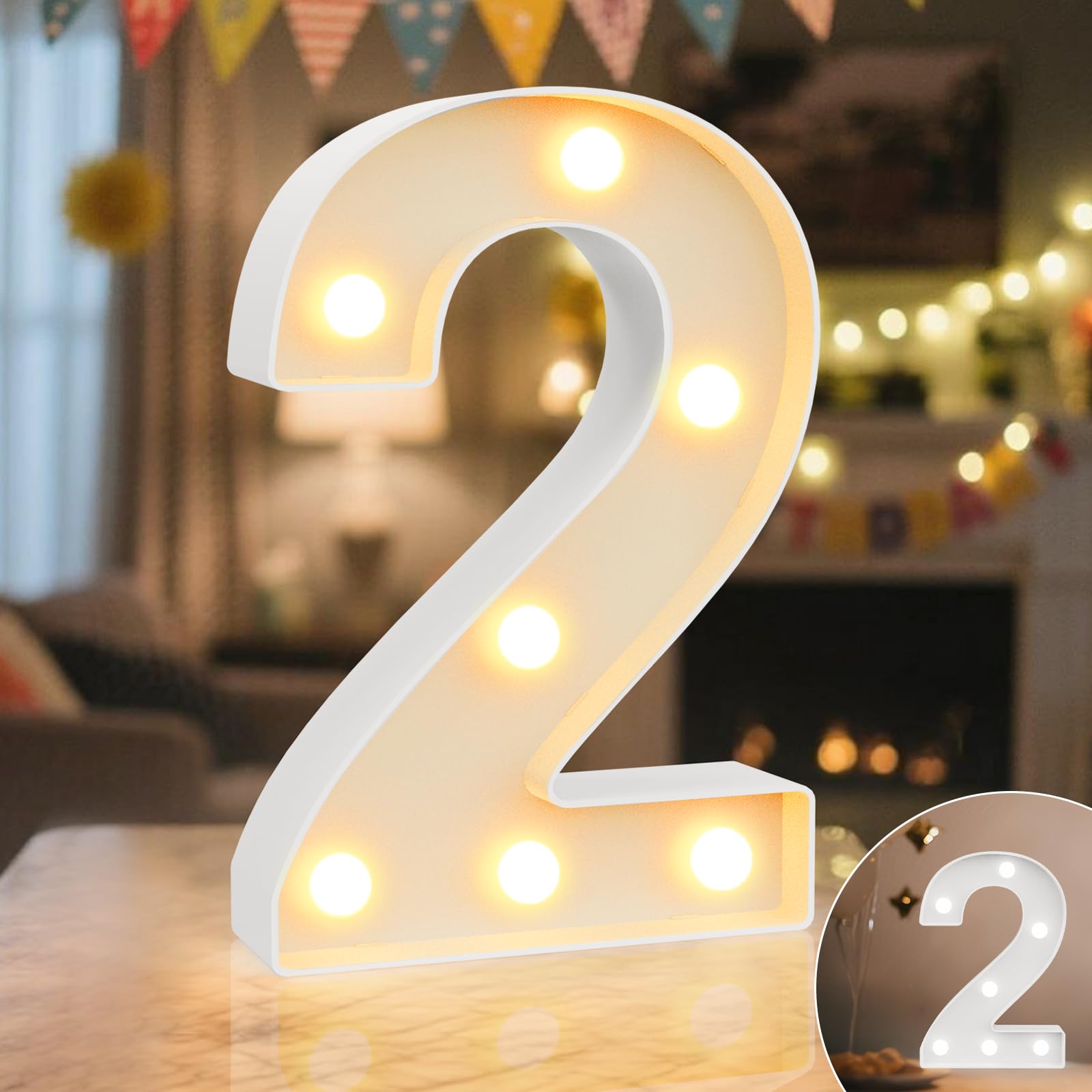 Ledido LED Light Up Marquee Numbers Sign - Cool & Warm Light up Numbers for 40th Birthday Decorations, LED Number Lights for Wedding Anniversary Grad Home Bedroom Table Wall Party Decor, Number 40 — view 88