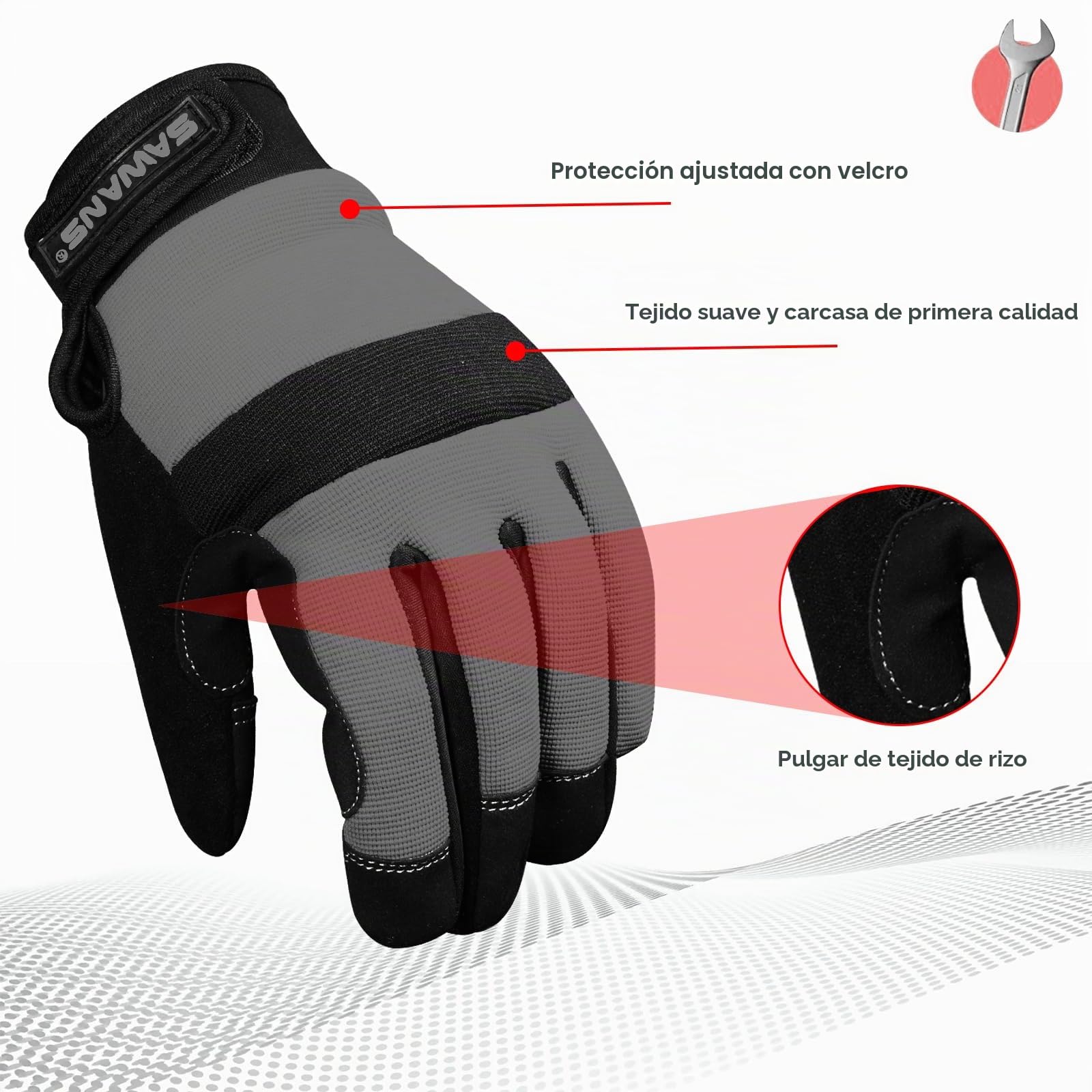 Guantes de trabajo de seguridad Guantes de trabajo de jardinería para hombre y mujer, herramienta de construcción flexible acolchada protección de palma pantalla táctil transpirable constructor multifuncional