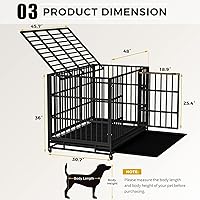 Vista 3 de Otaid - Jaula para perros indestructible, resistente de 48 pulgadas, a prueba de escapes, para perros de alta ansiedad, jaula para perros