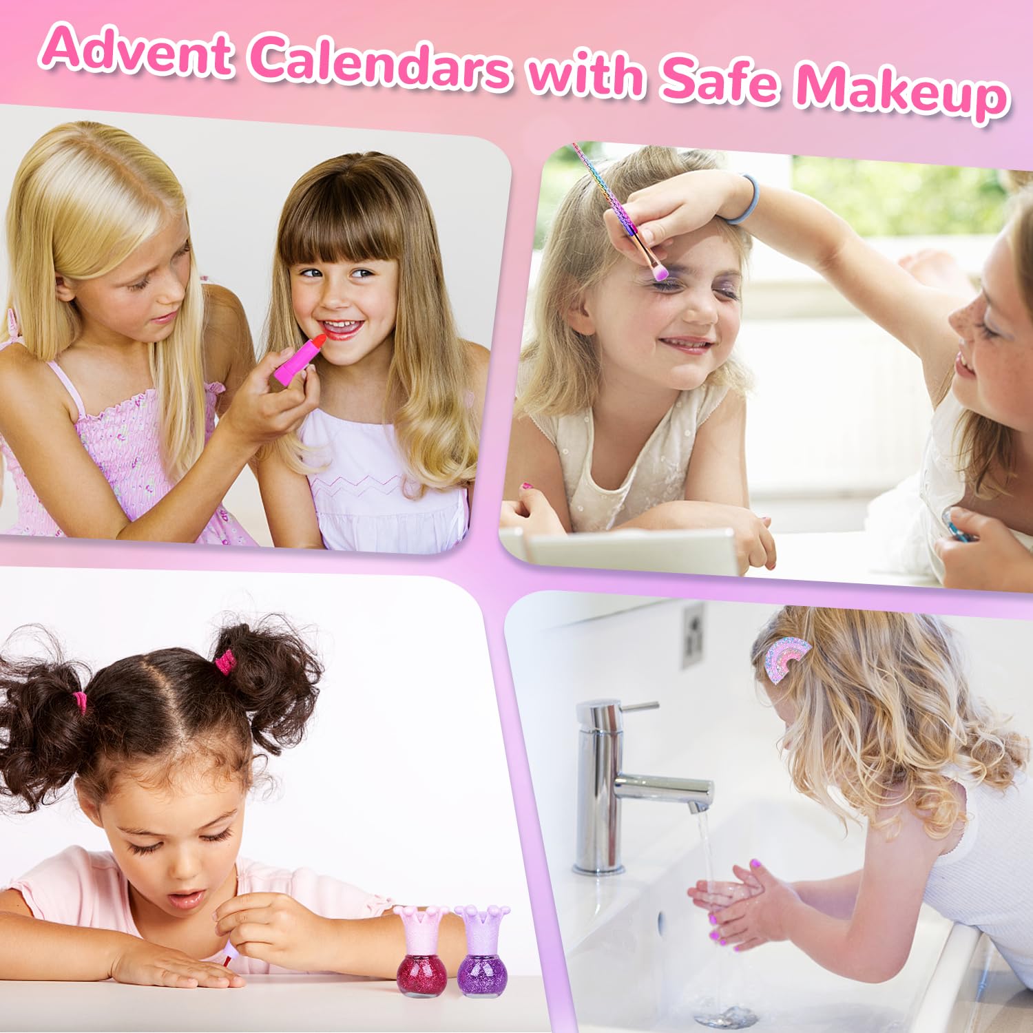 iZoeL Adventskalender kosmetik Teenager Mädchen 2025 Weihnachtskalender 24 Mode Schmuck schminke kosmetikkalender Beautykalender wie Einhornschmuck ohrringe haarschmuck ab 3-12 Jahre Mädchen