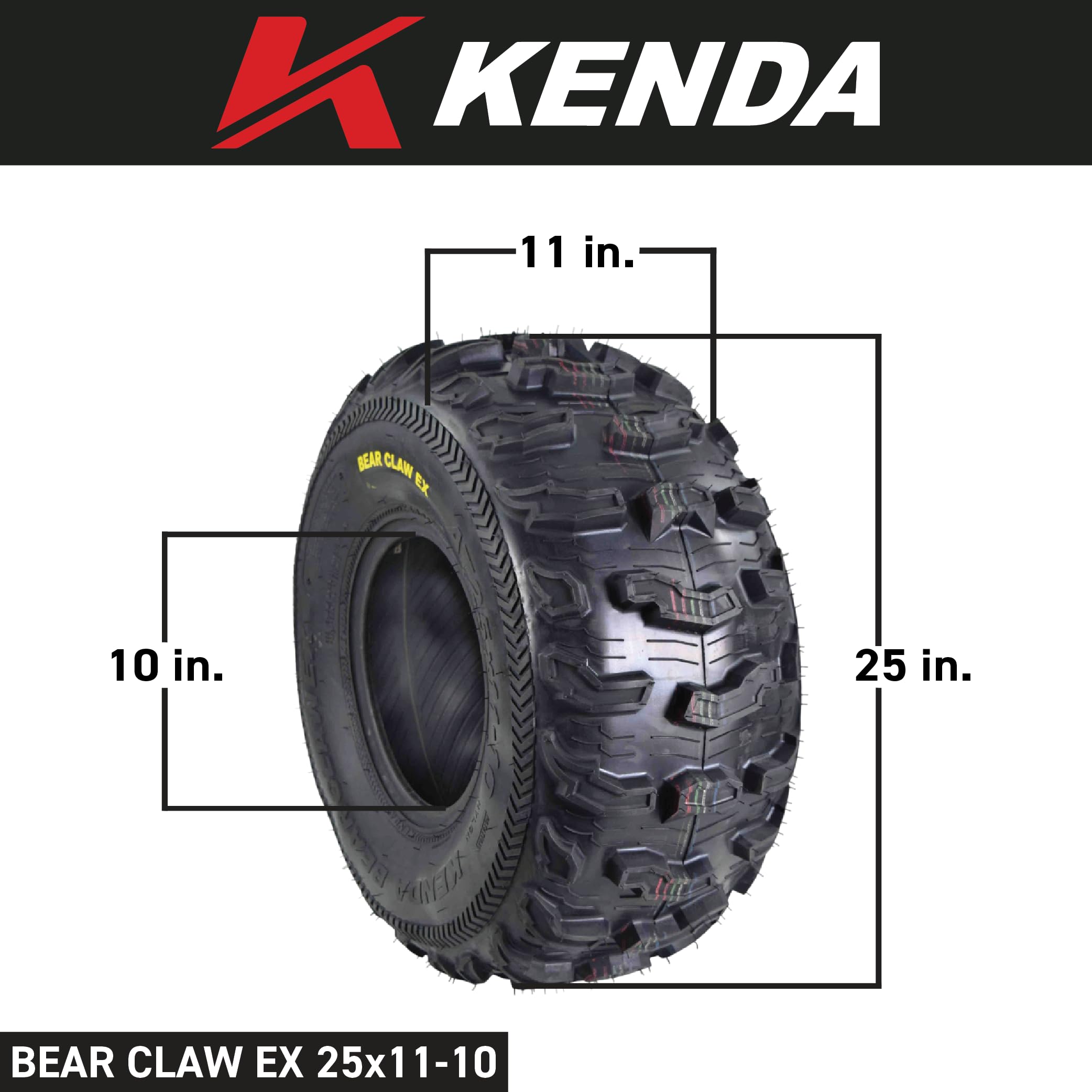 Amazon.com: Kenda Bearclaw EX K573-25x11-10 Rear Tires for All