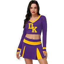 Women Halloween Costume Cheerleader Shirt Skirt 2 Piece Set XS-2XL
