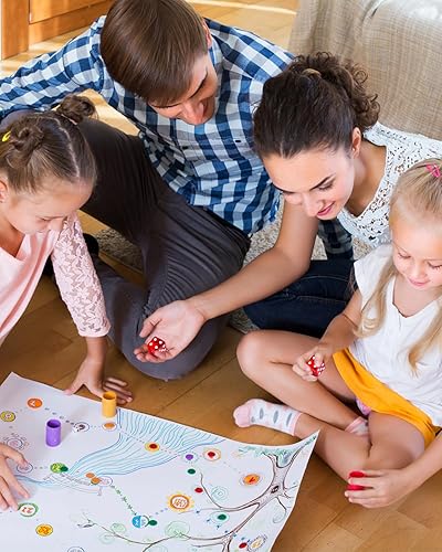 Miniatura 4 de Juego de 10 dados de 0.630 in de 6 caras D6 RPG D&D transparente rojo + bolsa