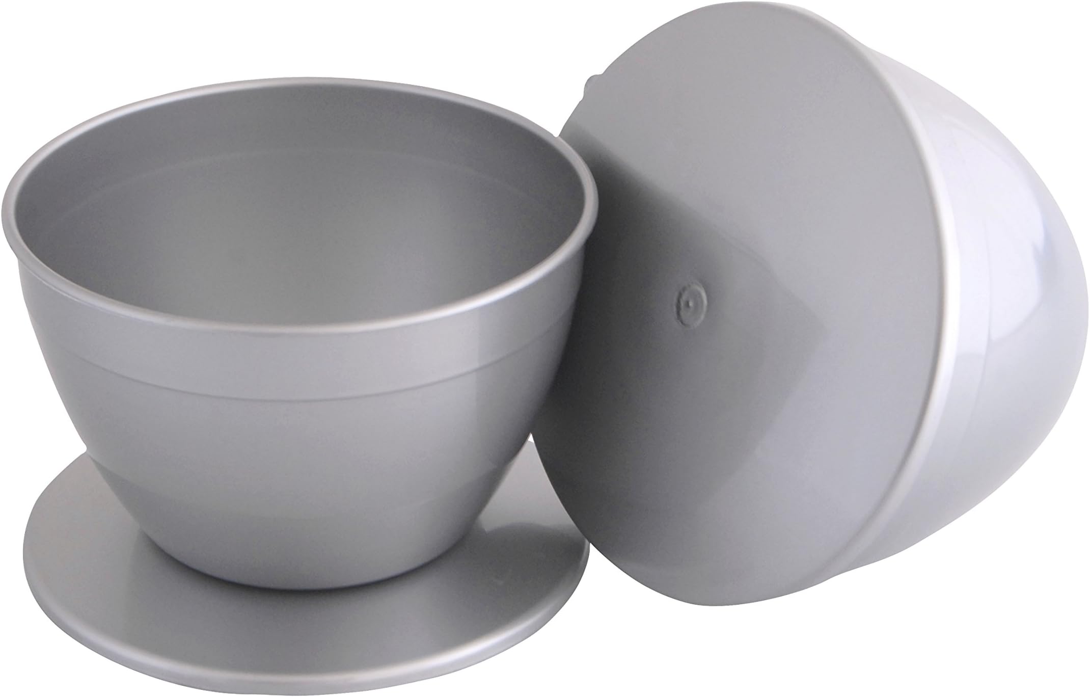 Just Pudding Basins Silver 4 Pint Pudding Basin and Lid Plastic 2.27l (4pt) Large Size Food Safe Steaming Bowls Mixing Bowl 2pk