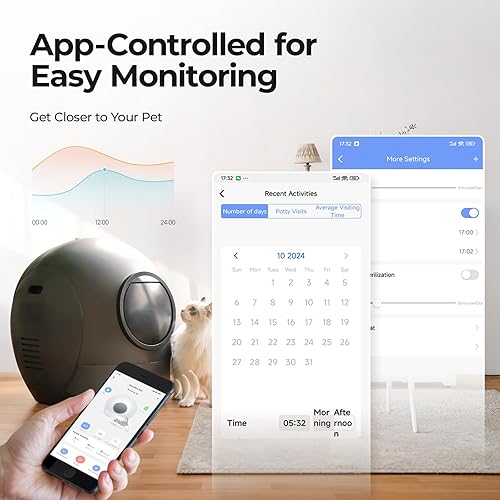 Miniatura 7 de S2 - Caja de arena para gatos autolimpiante, caja de arena automática extra grande con control de aplicación, alerta segura, monitor de salud