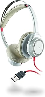 Poly - Blackwire 7225 Wired USB-A Headset (Plantronics) - White - Dual-Ear (Stereo) Computer Headset - Connect to PC/Mac via USB-A - Active Noise Canceling - Works with Teams, Zoom