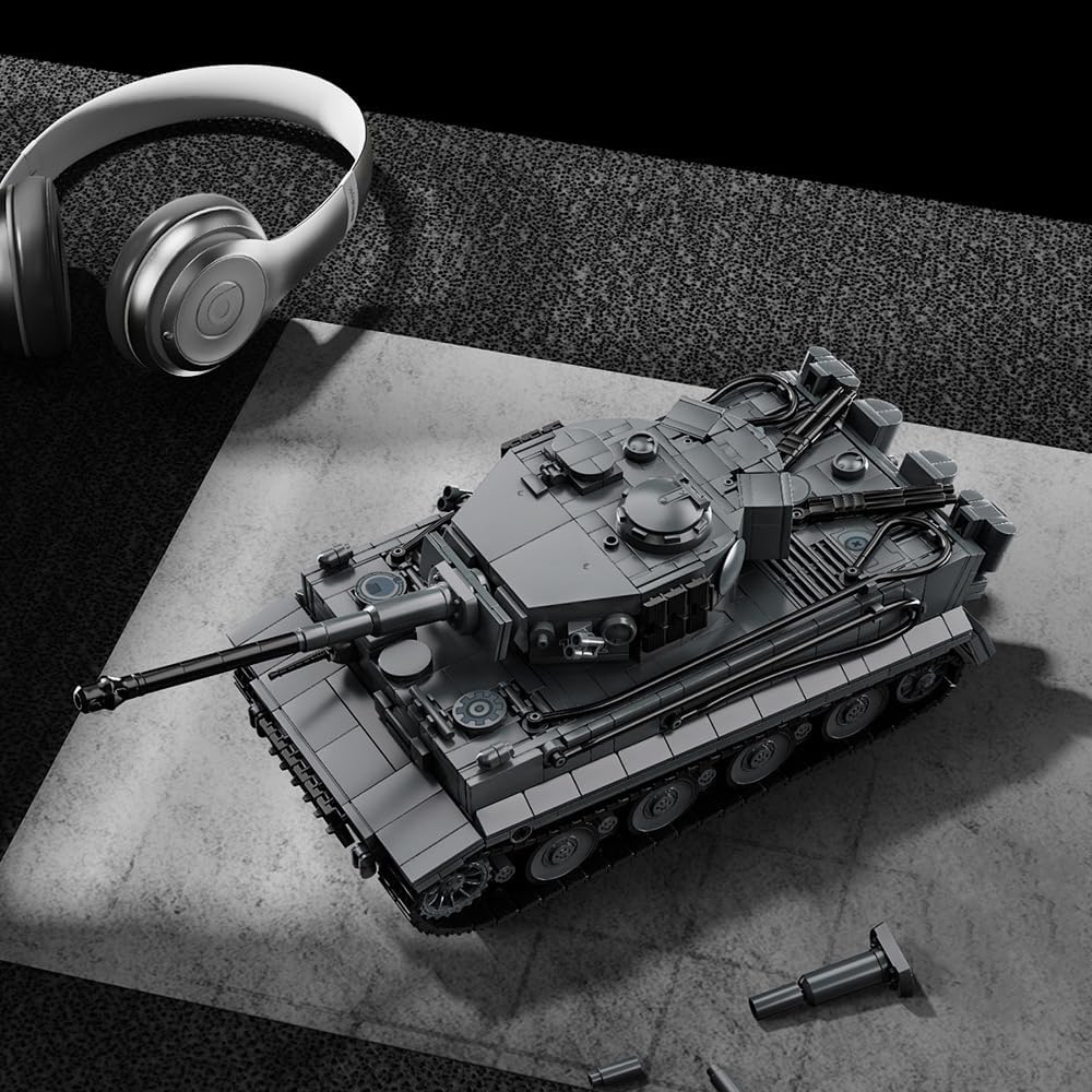 39062 Tiger Tank NO.1322 Building Block Set, 1622 Pieces Military 1:28 Scale Tank Model Toys, Ideal Gift for Room Decoration or Collection