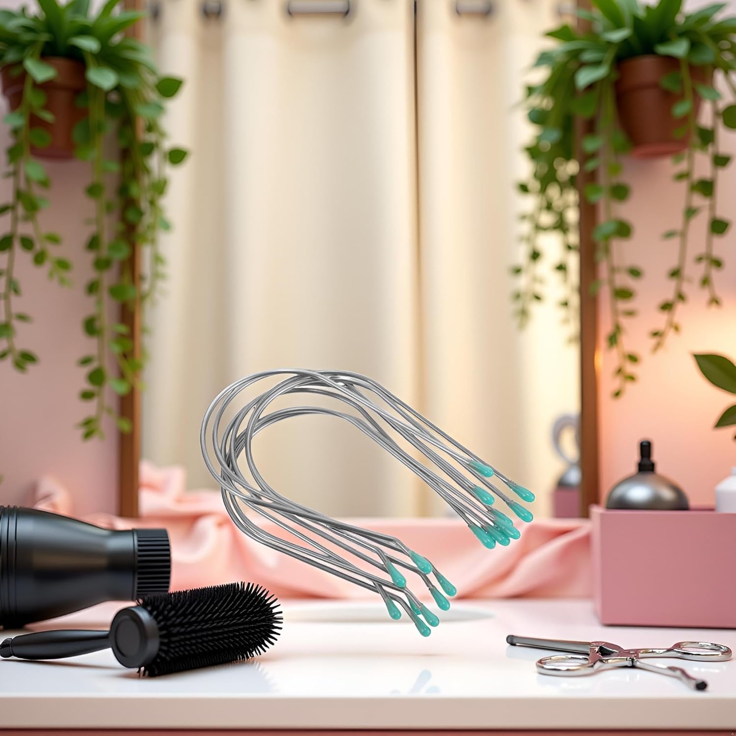 8Pcs Silver Hot Roller Clips Replacement Kit – Secure-Lock Pins for 2-Inch Curlers | Durable Heat-Resistant Styling Tools,Hair Roller Accessories, Curling Iron Parts