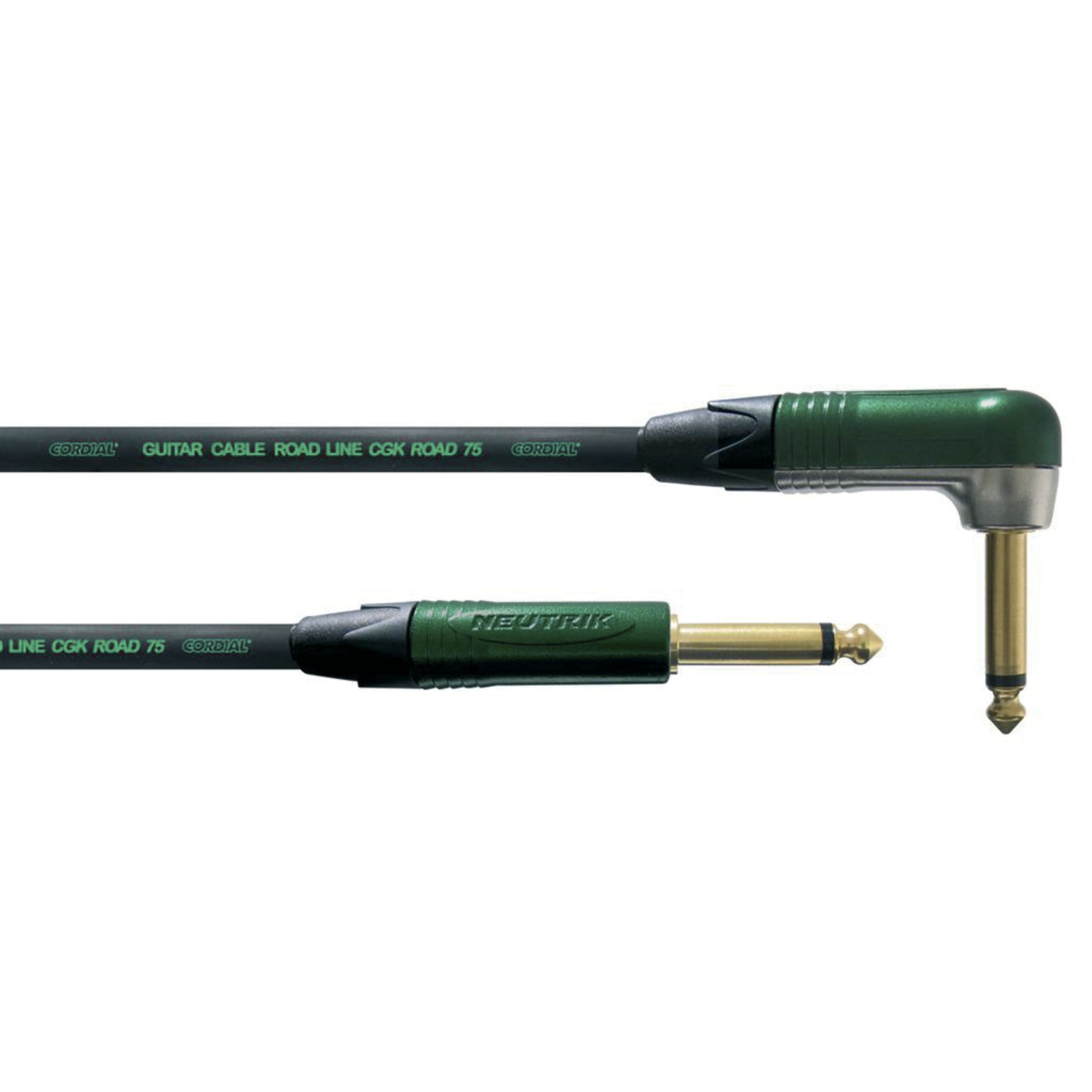 CORDIAL Cable Guitarra jack recto/angular 6 m verde Cable INSTRUMENT Peak Standard