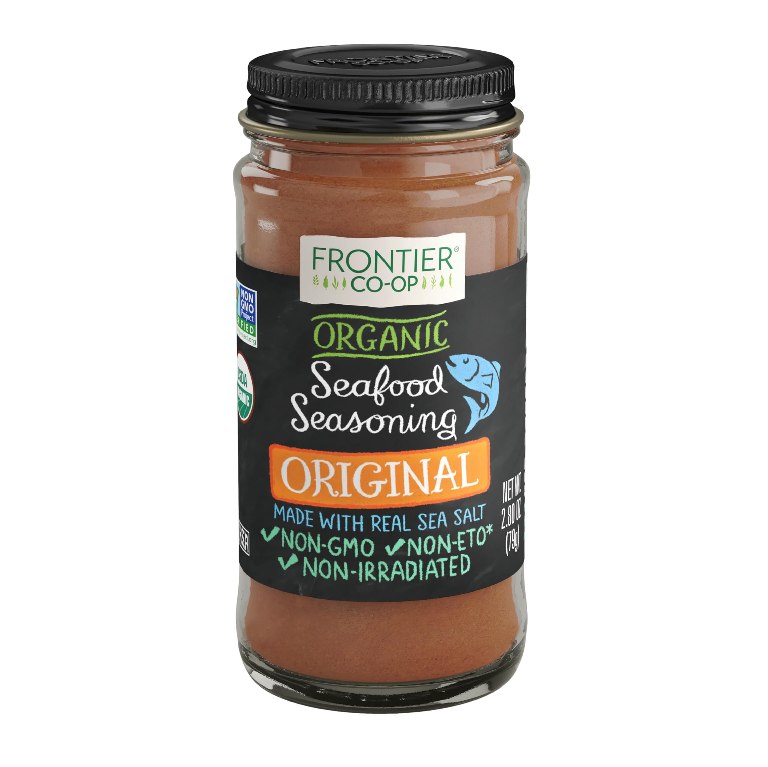 Frontier Co-op Original Organic Seafood Seasoning, 2.8 oz - Blend of Organic Paprika, Black Pepper, Cinnamon, and Other Spices