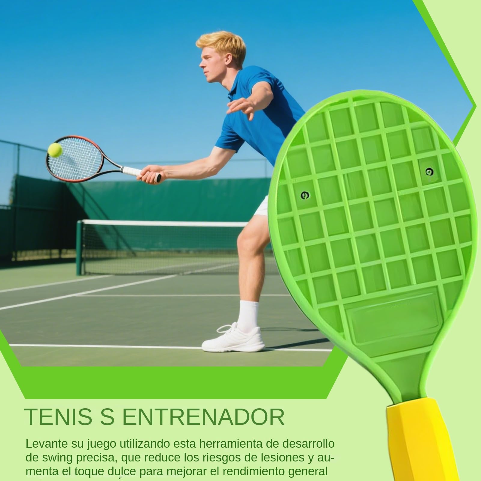 Equipo De Práctica De Tenis Portátil para Velocidad de Derechas Revés