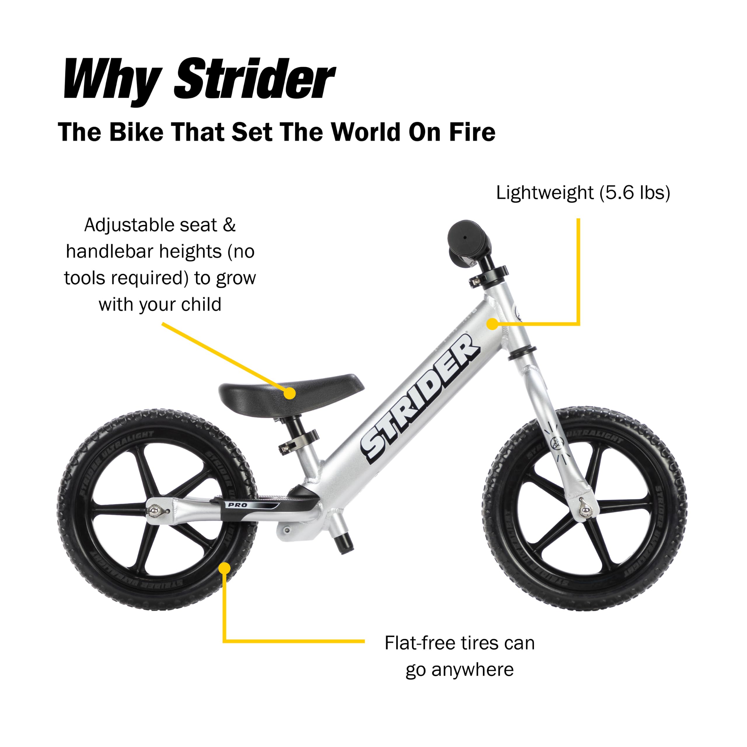 STRIDER PRO ストライダープロ　シルバー　バランスバイク Amazon.co.jp: STRIDER(ストライダー) 12 Pro (プロ) バランスバイク18