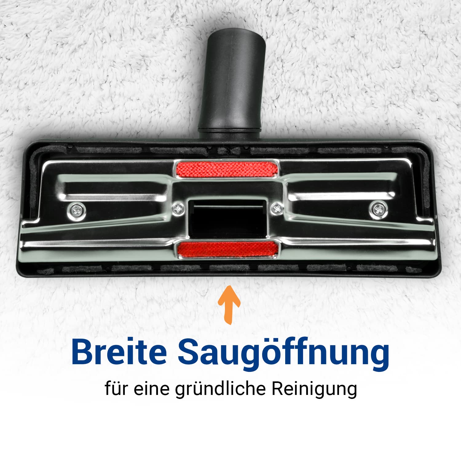 VIOKS Brosse de sol pour aspirateur avec adaptateur de raccordement pour tube de 32/34 mm de diamètre | Brosse d'aspirateur universelle compatible avec Miele, Siemens, Philips, Bosch, Kärcher