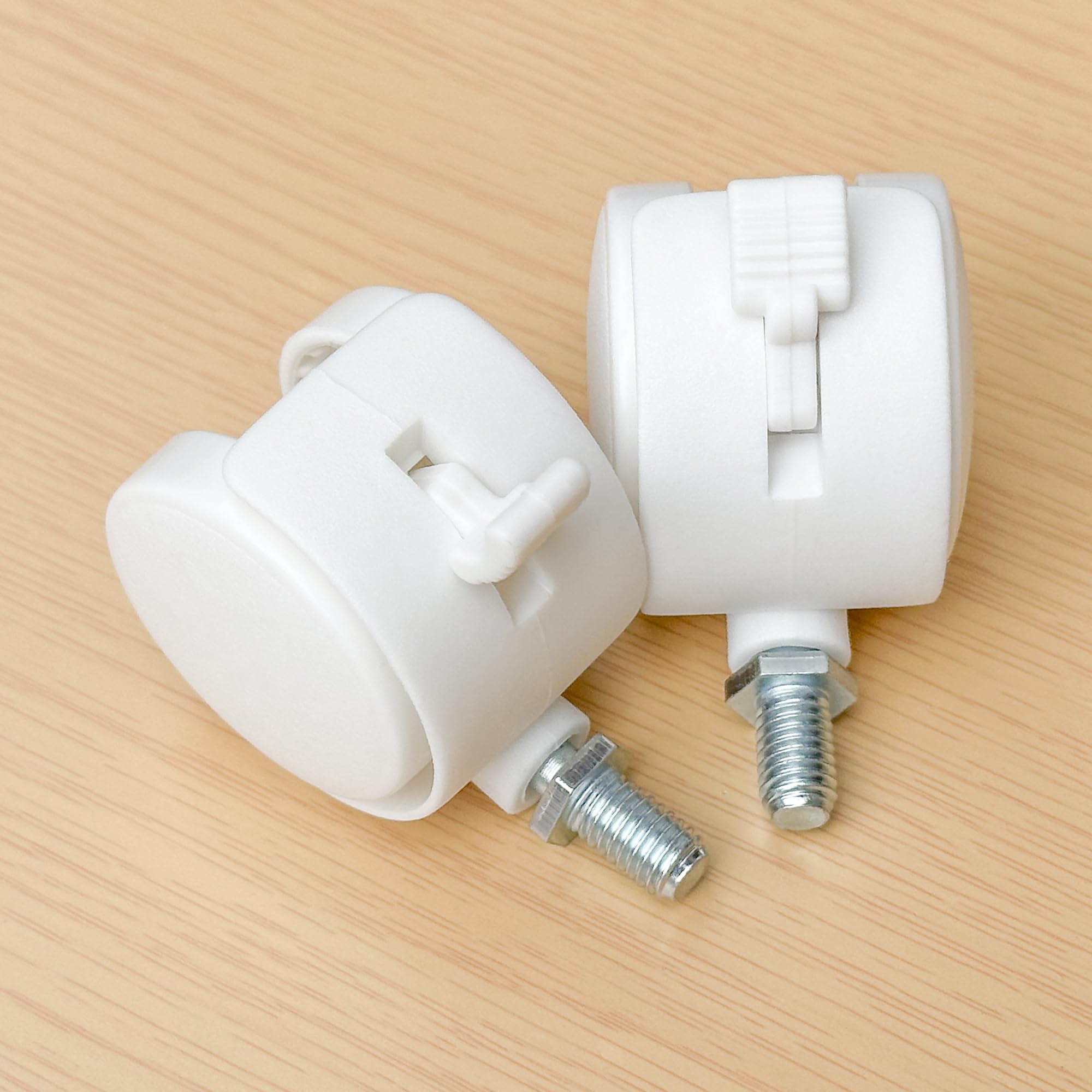 4 PCS Swivel Universal Casters Wheels with Brakes,Furniture Castor (White), 40 millimeters - Image 3