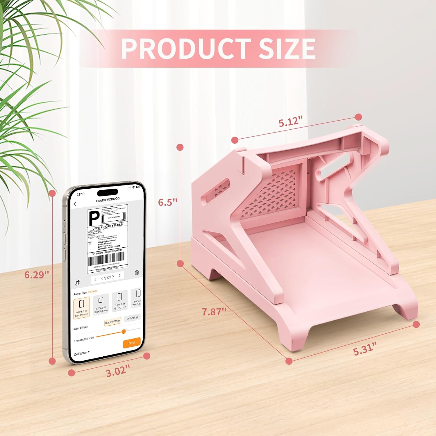 Rongta Label Holder for Rolls and Fan-Fold Labels (Light Pink) image 3
