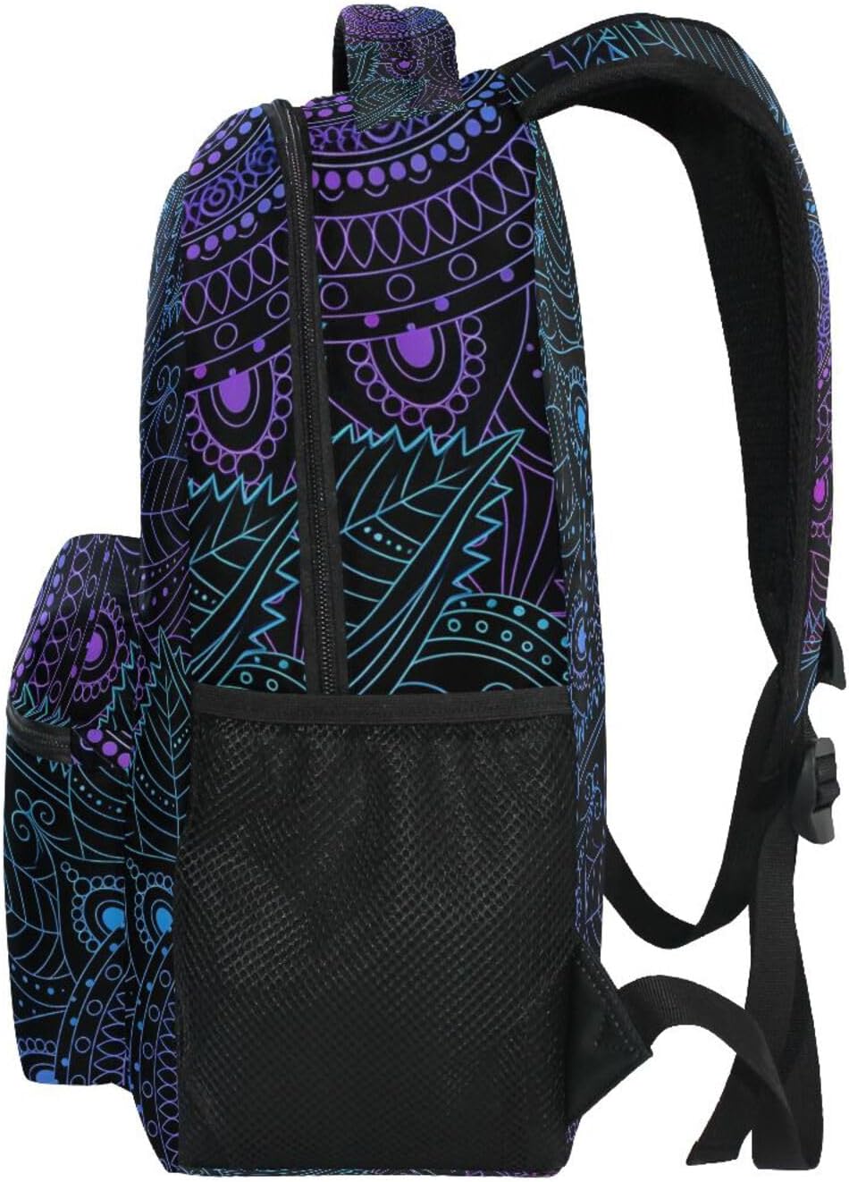 ALAZA Art Arabesque Mandala Boho Ethnic Bohemian Large Backpack Personalized Laptop iPad Tablet Travel School Bag with Multiple Pockets