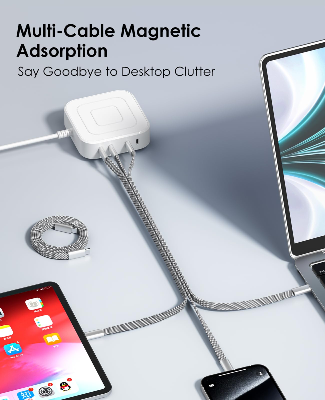 Magtame Cavo di ricarica USB C, 240 W, cavo di ricarica magnetico di tipo C, 1 m cavo da USB C a USB C, cavo di ricarica rapida tipo C, in nylon intrecciato, compatibile con Samsung Galaxy