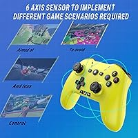 Vista 7 de Bluetooth Controller for SwitchMacPCSteamMobile PhoneiOSAndroidTViPadTableApple Arcade MFi Games, Switch Pro Controller Wireless with Adjustable