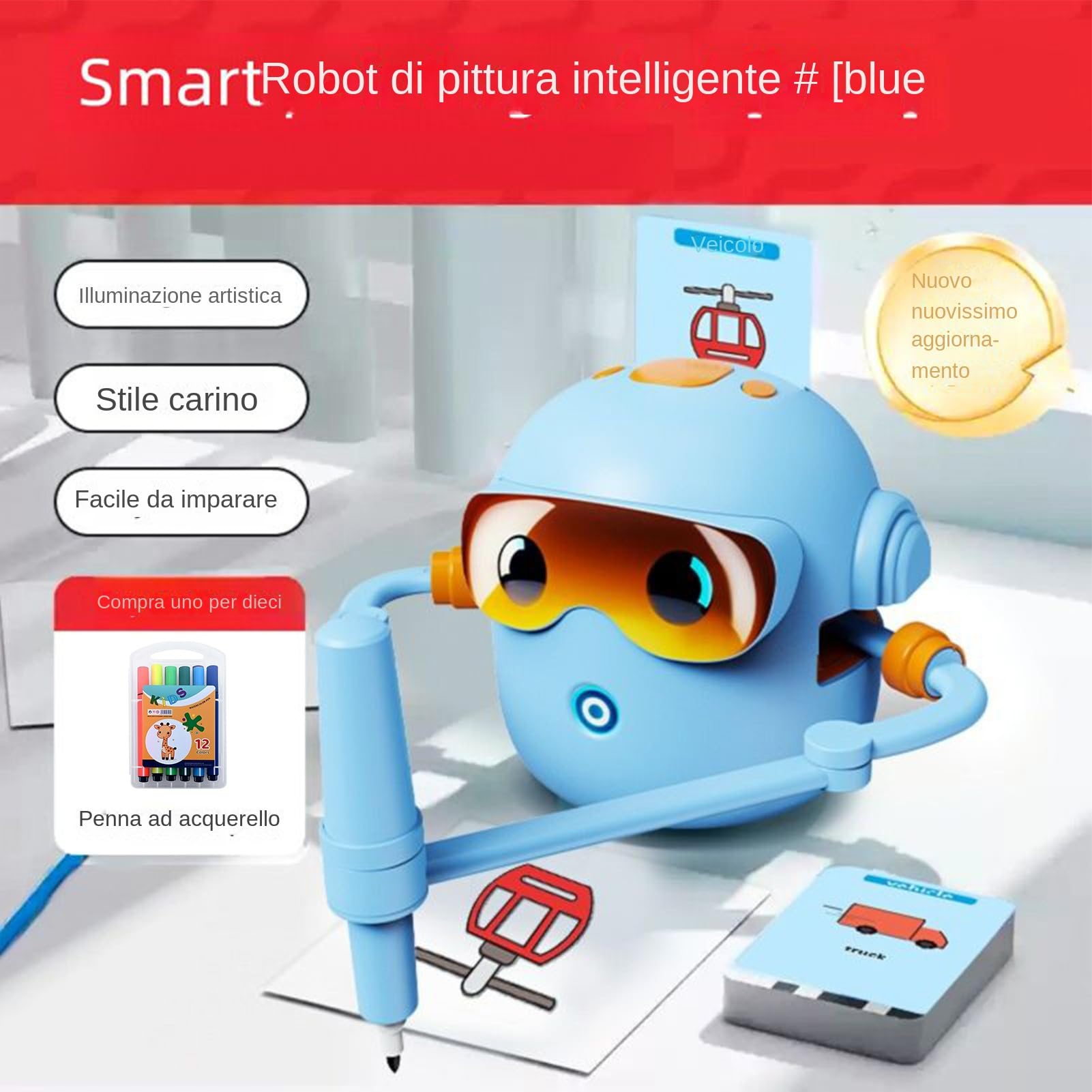 Robot da Disegno per Bambini Batteria Ricaricabile Da 1800mAh | Macchina da Disegno Educativa e Interattiva Per Bambini, Ragazzi E Ragazze, Ideale Per Viaggi, Scuola E Asilo Infantile