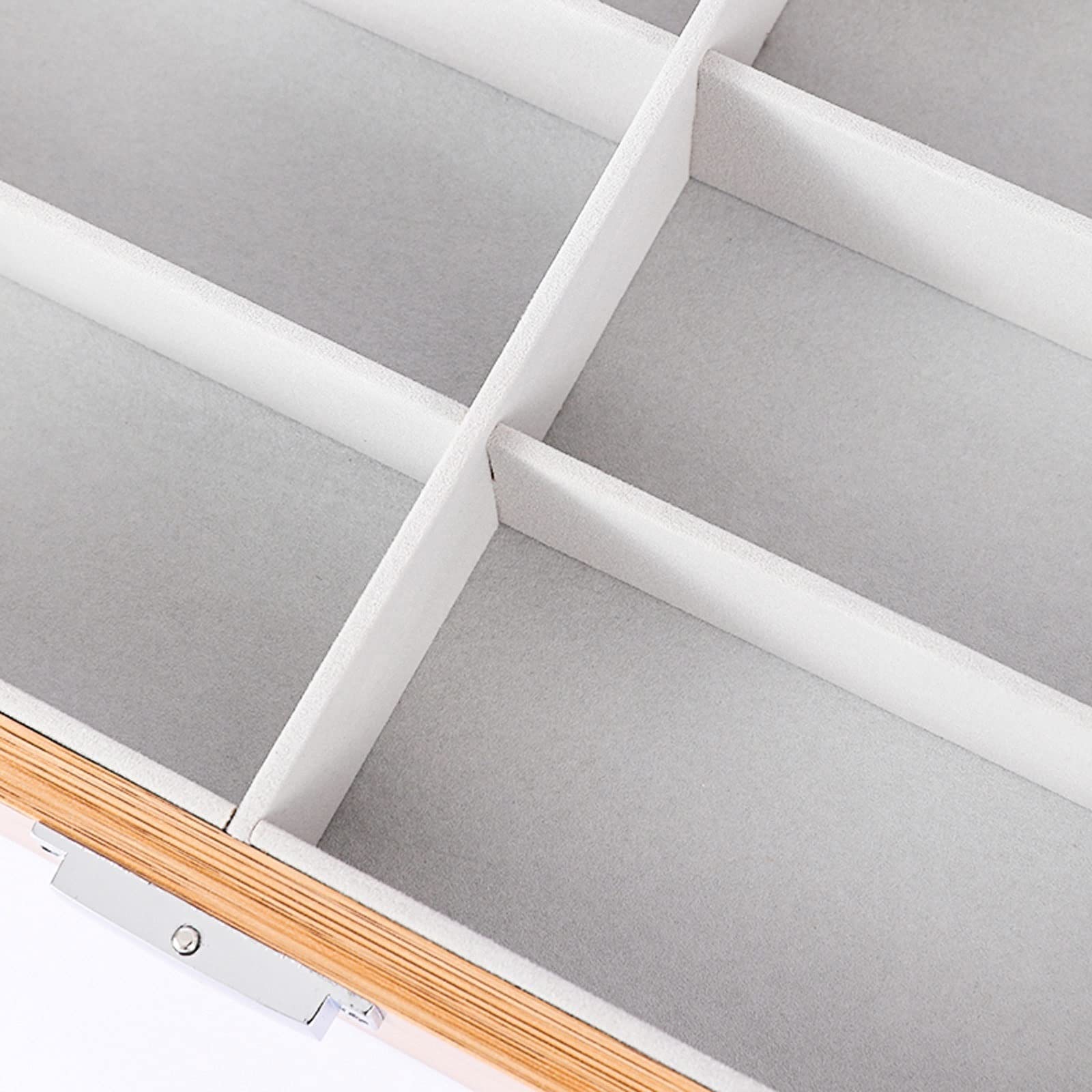 Porta Occhiali Telaio in legno 6/8 Grids Grids Occhiali di velluto occhiali da sole Vassoio Display Vetrina Vetrina Cassa dell'organizzatore con coperchio, Occhiali da sole Organizzatore Regalo Decora